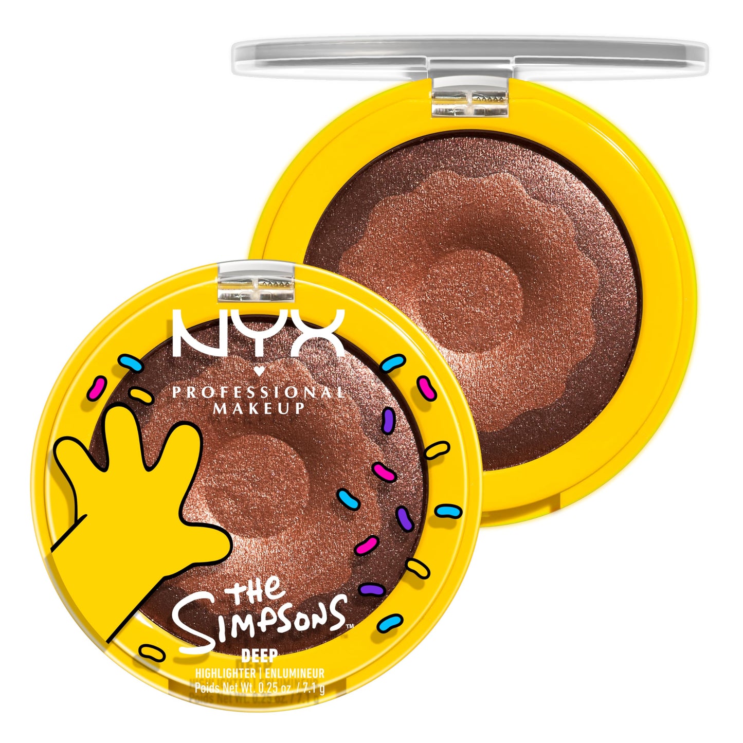 NYX PROFESSIONAL MAKEUP Homer Simpson Donut Highlighter Makeup, Frosted & Buttery Shimmer Powder Formula, The Simpsons Collaboration, Vegan Beauty & Personal Care NYX PROFESSIONAL MAKEUP