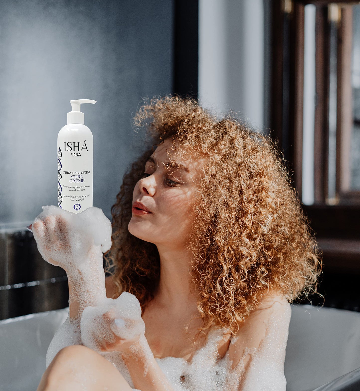 ISHA DNA Keratin System Curl Creme - Infused with Argan Oil and Coconut Oil - Moisturizing Frizz Free Bouncy Natural Soft Curls - Curling Cream Beauty & Personal Care ISHA DNA