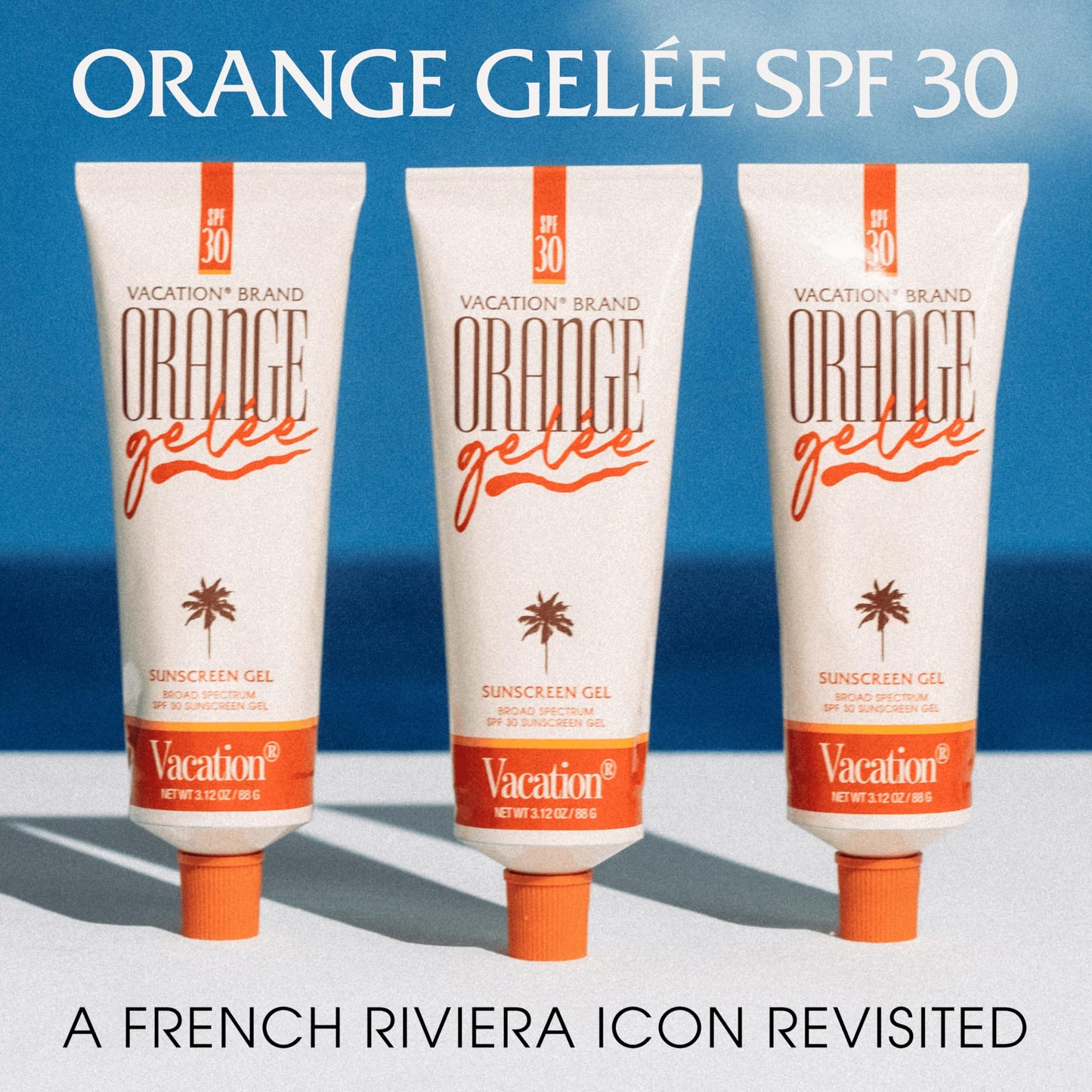 Vacation Orange Gelée SPF 30 Sunscreen Gel and Tube Key Bundle, 3.12 Fluid Ounces - Hydrating Balm-to-Oil Tanning Gel, Transparent, Water-Resistant Beauty & Personal Care VACATION