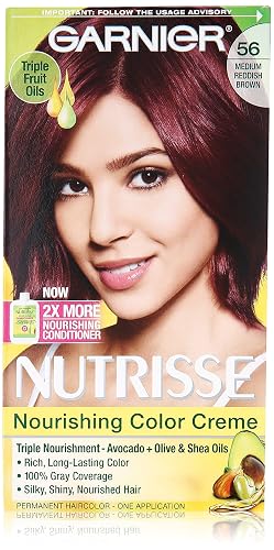 Garnier Nutrisse Nourishing Hair Color Creme, 56 Medium Reddish Brown (Sangria), 3 Count (Packaging May Vary) Beauty & Personal Care Garnier