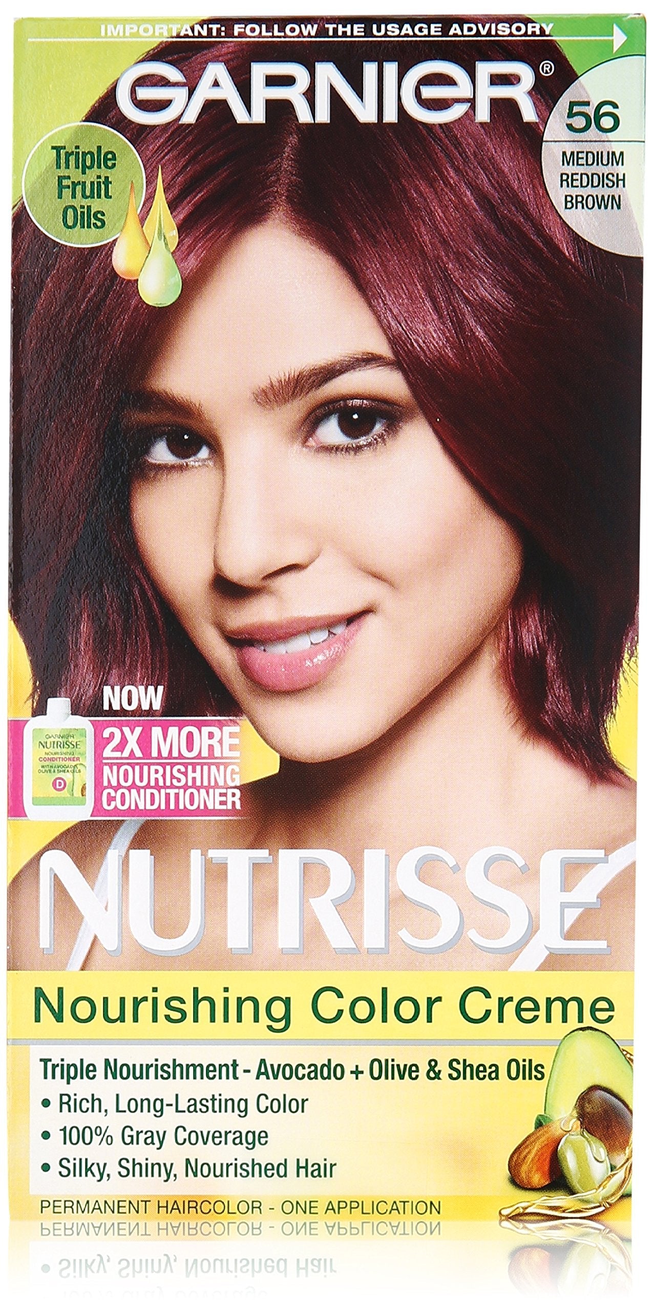 Garnier Nutrisse Nourishing Hair Color Creme, 56 Medium Reddish Brown (Sangria), 3 Count (Packaging May Vary) Beauty & Personal Care Garnier
