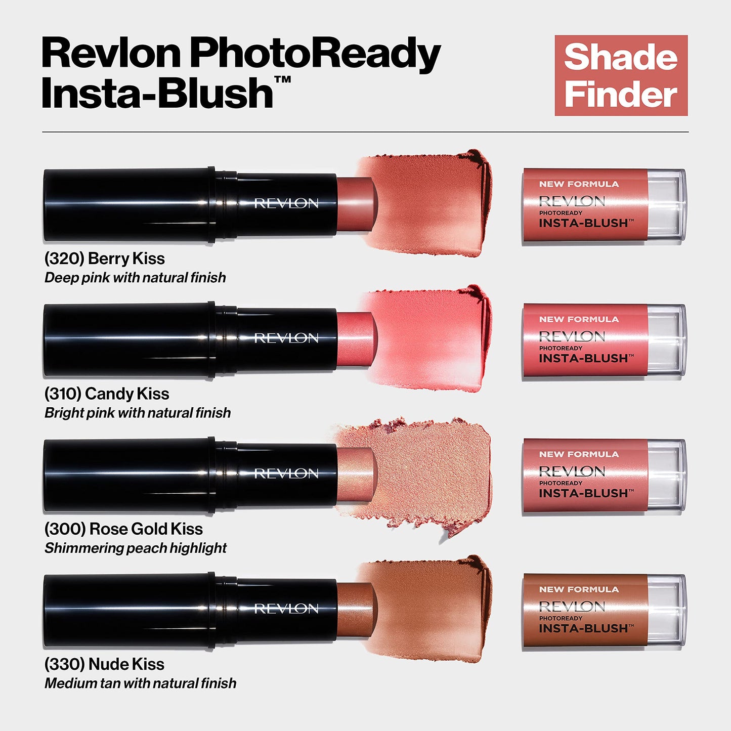 Revlon Blush Stick, PhotoReady Insta-Blush Face Makeup with Cream to Powder Formula, High Impact Color, Moisturizing Creamy Formula, 330 Nude Kiss Beauty & Personal Care REVLON