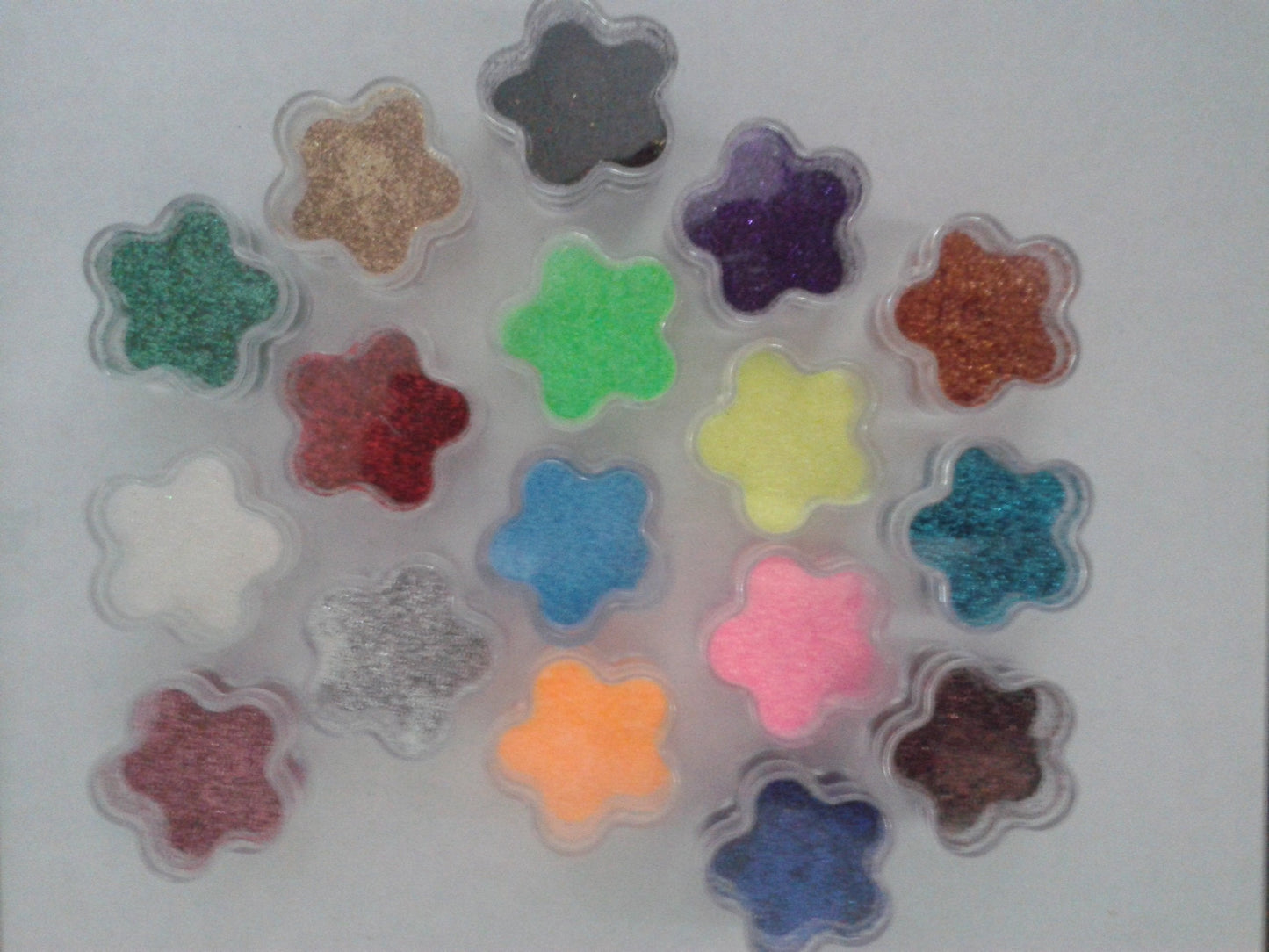 17 x 2 gram Color Glitter Flower Jars for Glitter Tattoos Pink Blue Gold red Silver Beauty & Personal Care Dazzle Glitter Tattoos