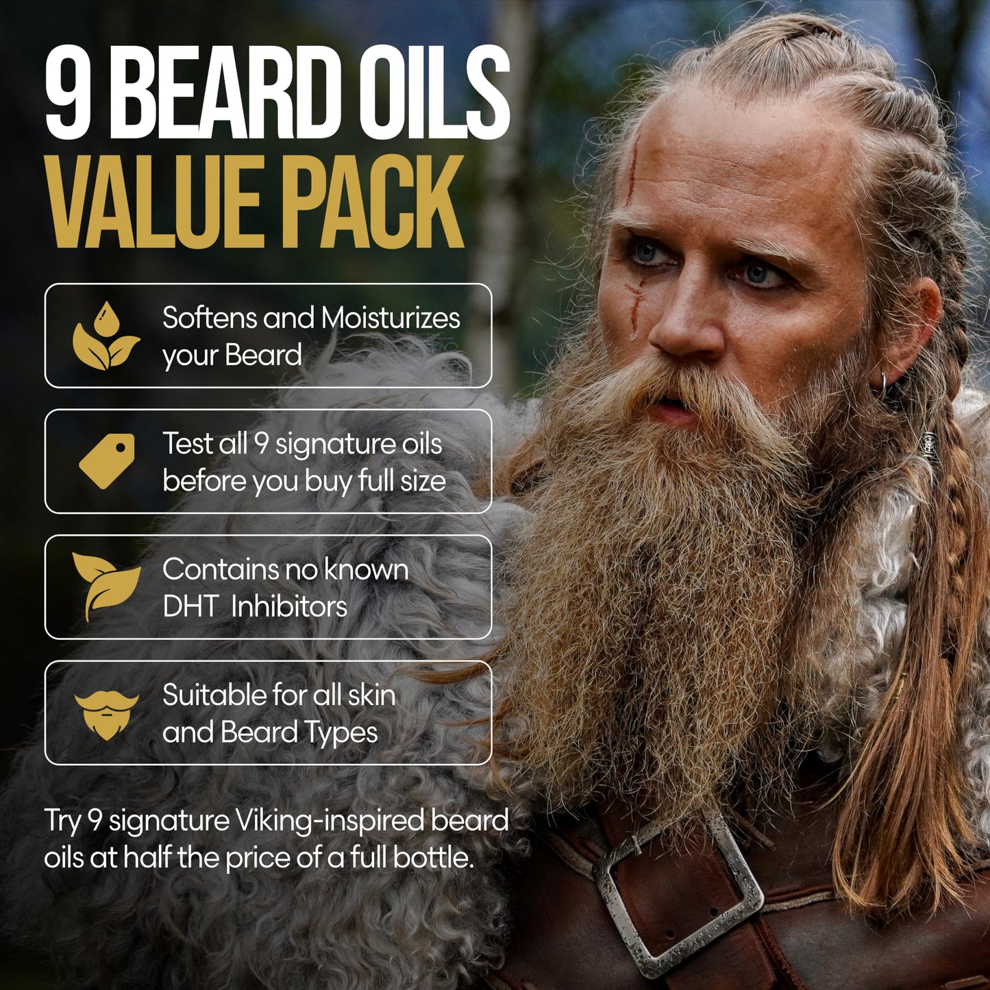 The Beard Struggle 9 Beard Oil Voyager Sample Pack, Variety Beard Oil for Men Sampler with 9 Different Scents, All Natural Ingredients, Beard Growth Beauty and Personal Care The Beard Struggle