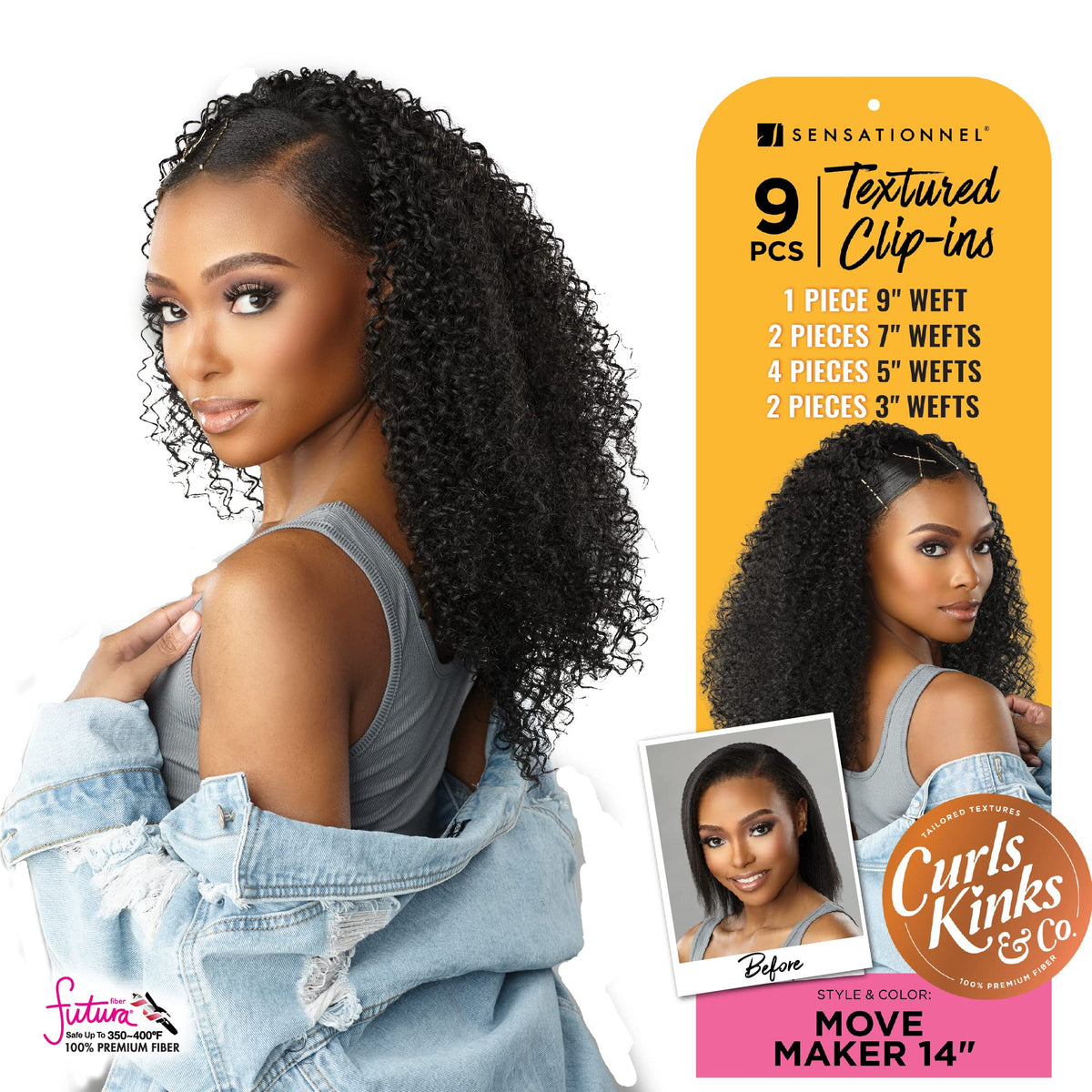Sensationnel Curls Kinks & Co Textured Clip-In - MOVE MAKER 14? (Color:2 Dark Brown)