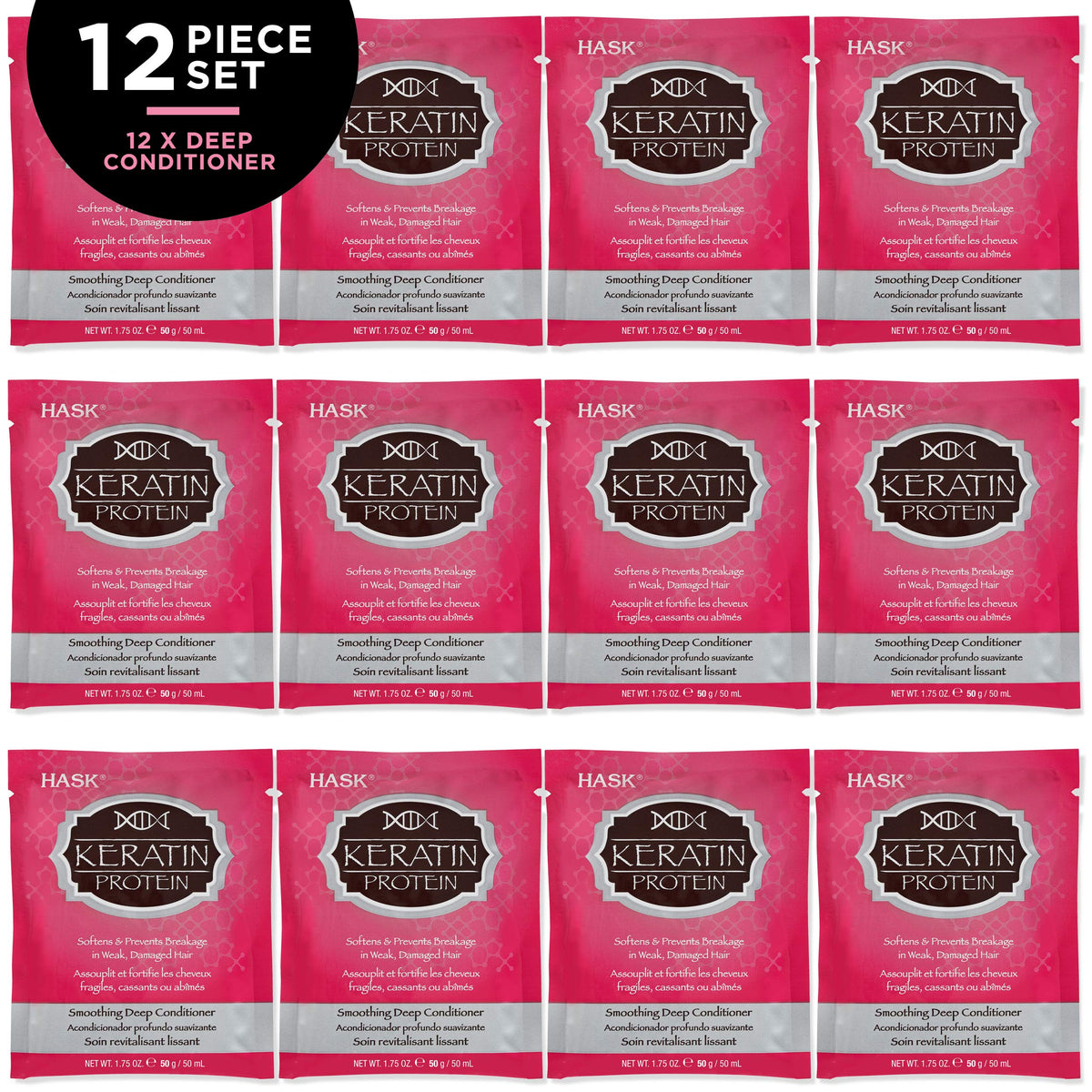 HASK Smooth Keratin Deep Conditioner, 1.75 oz (Pack of 12)