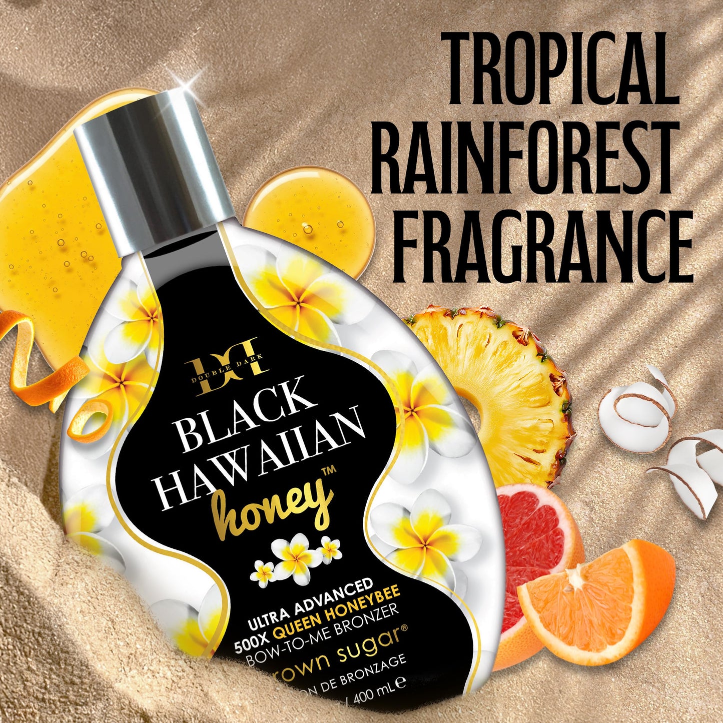 Brown Sugar Double Dark Black Hawaiian Honey Tanning Lotion, Ultra Advanced 500X Black Bronzer with Queen Honeybee Complex & Hawaiian Extracts, 13.5 Beauty & Personal Care Brown Sugar
