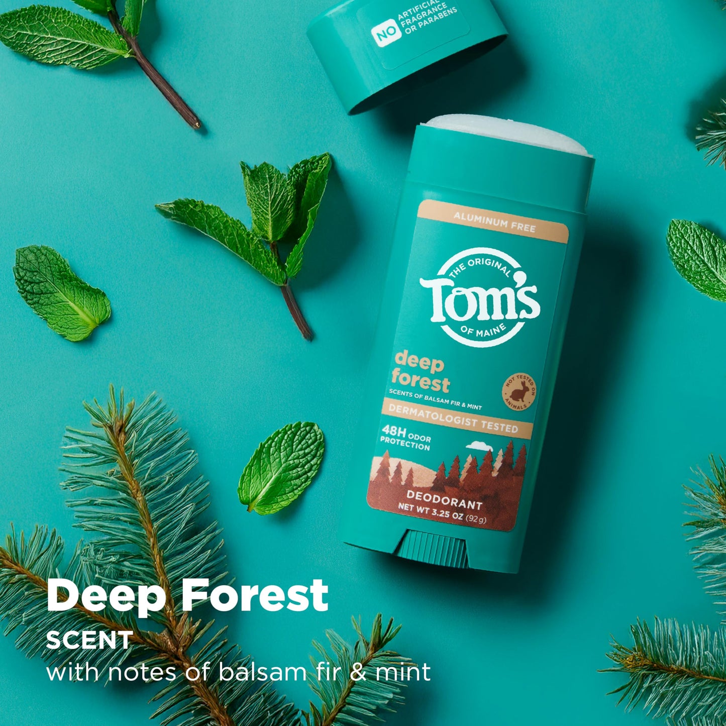 Tom’s of Maine Deep Forest Natural Deodorant for Men and Women, Aluminum Free, No Artificial Fragrances, Dyes, or Preservatives, Baking Soda Free Beauty and Personal Care Tom's of Maine