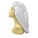 Holographic Extra Jumbo Nightcap Twinkle Deluxe Luxury Wide Band Sleep Cap Bonnet Hat for Hair Silver Beauty & Personal Care MayaBeauty