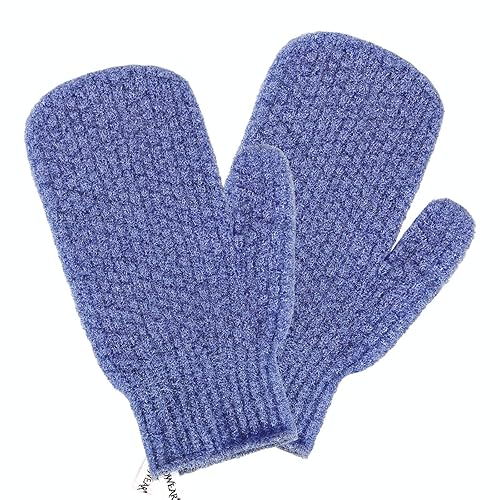 Evridwear Shower Exfoliating Mitts, Deep Cleanse Bathing Scrub Gloves Self Tan Scrubber Mitten Dead Skin Remover for Men and Women,1 Pair Heavy Beauty & Personal Care Evridwear