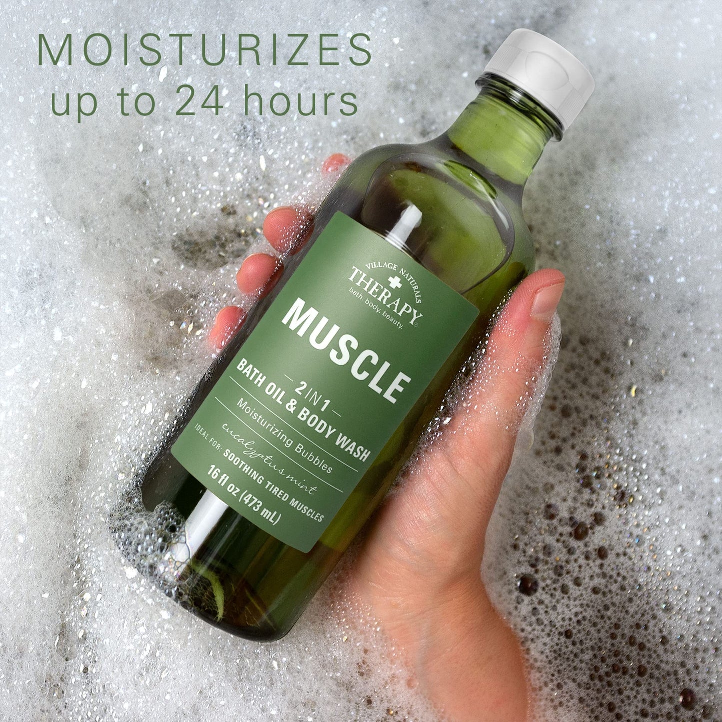 Village Naturals Therapy Muscle Foaming Bath Oil and Body Wash 16 oz. 2 pack, Green, 16 oz Beauty & Personal Care Village Naturals Therapy