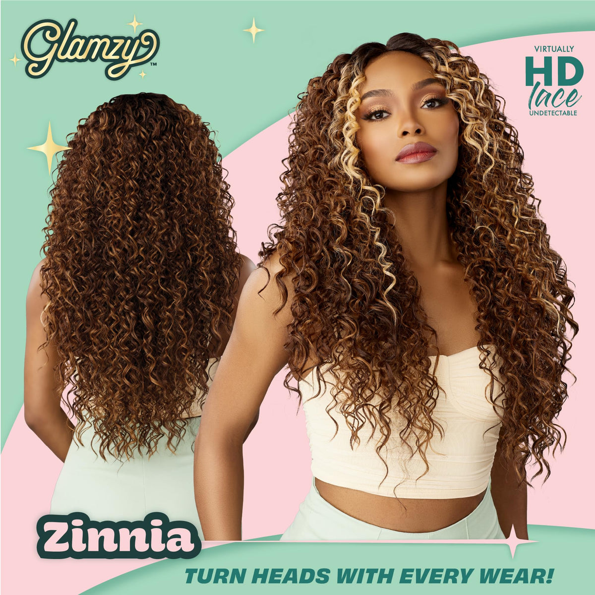Sensationnel Glamzy Lace Part Wig-Zinnia, 1 JETBLACK