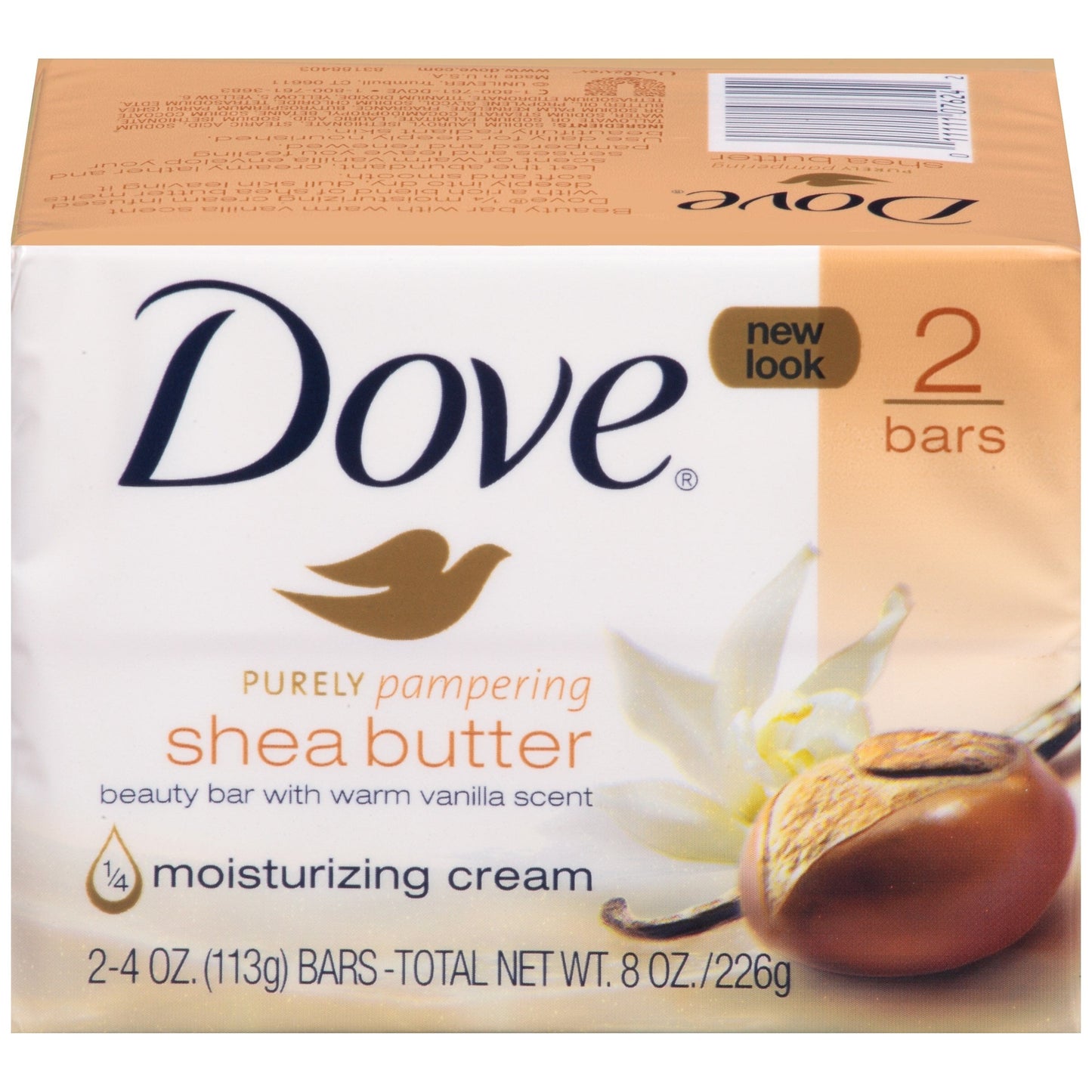 Dove Nourishing Care Shea Butter Beauty Bar Soap, 4.25 Ounce - 2 per Pack - 24 Packs per case. Beauty & Personal Care Dove