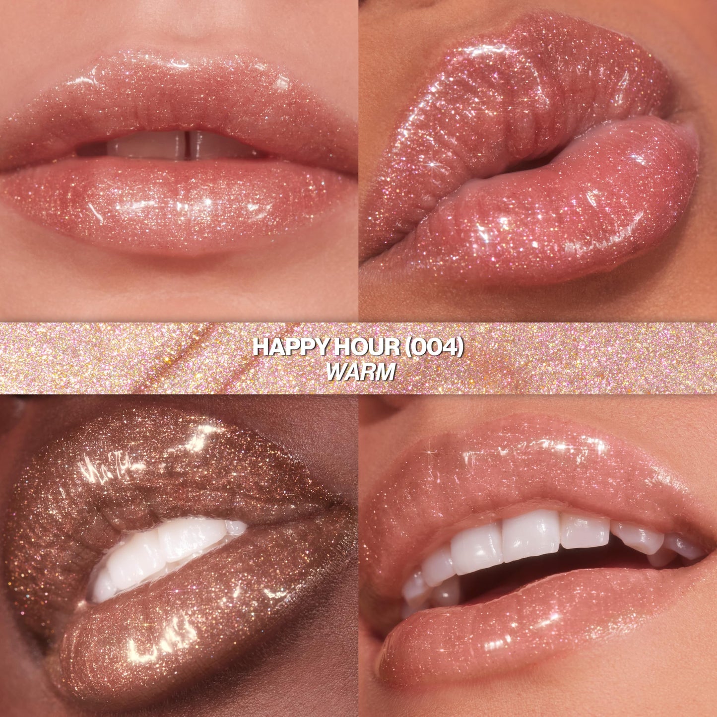 REVLON Super Lustrous Glimmer Gloss, Non-Sticky Lip Gloss, High-Shine Finish, Plant-Based Glitter, 004 Happy Hour, 0.13 fl oz Beauty & Personal Care REVLON