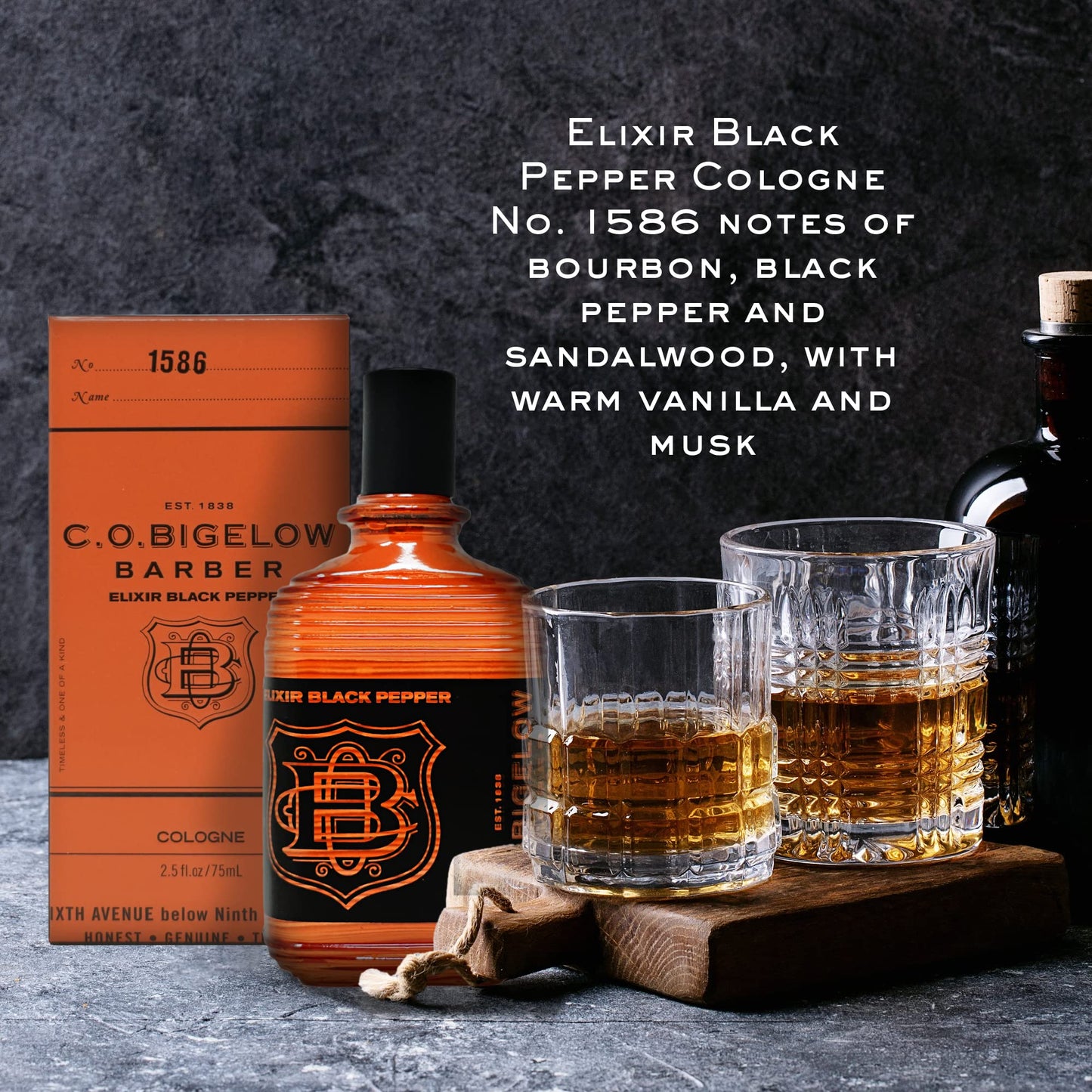 C.O. Bigelow - Elixir Black Pepper - No. 1586, 2.5 fl oz, Cologne for Men, Bourbon & Sandalwood Scented, Masculine, Refined, Long Lasting Mens Cologne Beauty & Personal Care C. O. Bigelow
