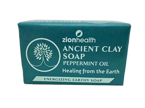 Zion Health Ancient Clay Soap Peppermint Oil 6 oz, 170g Beauty & Personal Care Adama Minerals