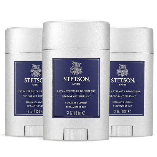 STETSON Personal Care Extra Strength Deodorant by Scent Beauty - Gel Men's Deodorant Stick for Grooming Kit - 3 oz - 3 Pack - Spirit Beauty and Personal Care SCENT BEAUTY