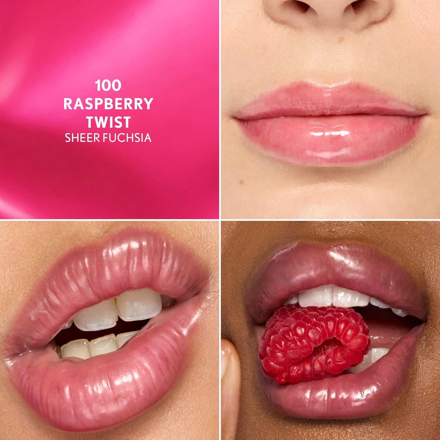 COVERGIRL Clean Fresh Squishy Glaze™ Lip Butter Balm, Flavored, Non-Sticky, with Vitamin E & Shea Butter - 100 Raspberry Twist (Sheer Fuchsia) Beauty and Personal Care COVERGIRL