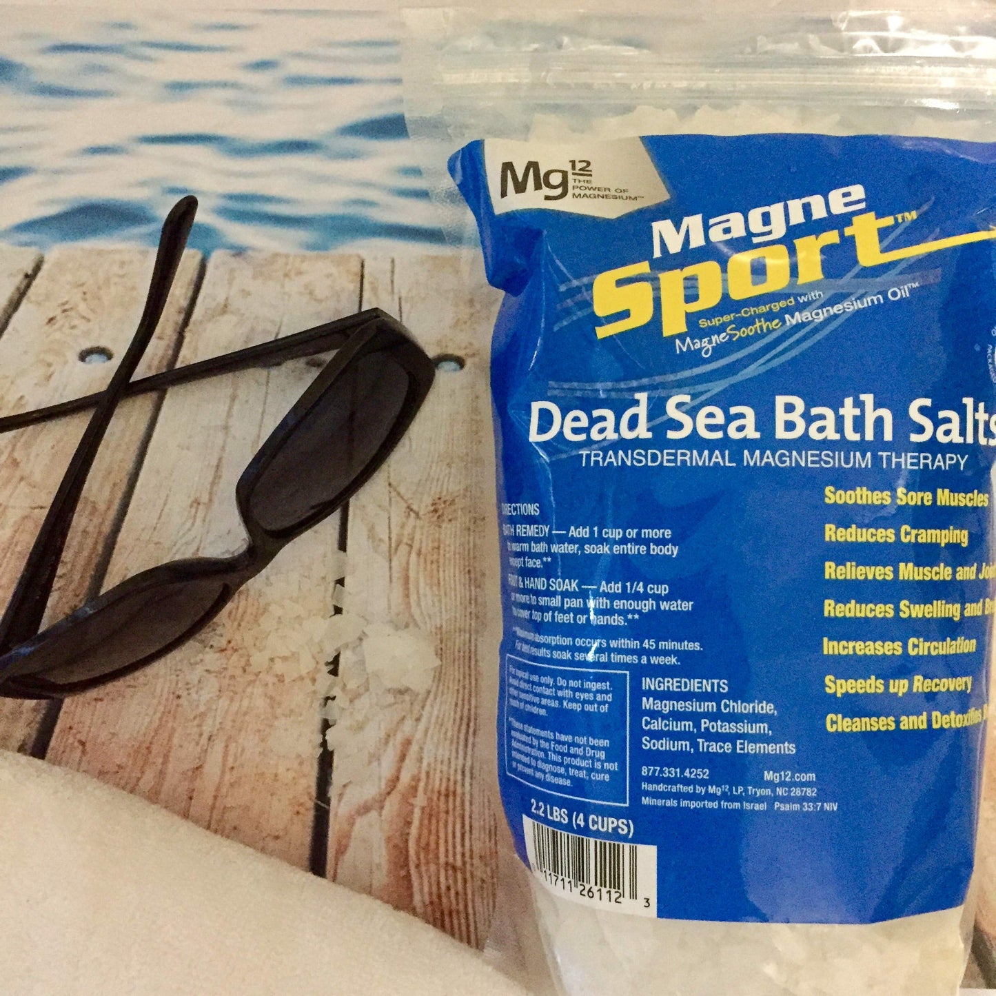 MagneSport Dead Sea Bath Salts Mg12 5.5 lb Powder Beauty and Personal Care Mega Cap