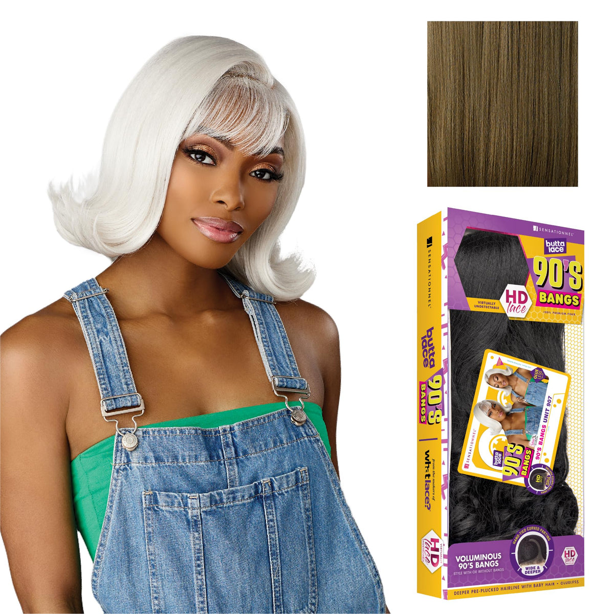 Sensationnel Butta Lace 90s Bangs Wig-Unit 907, LIGHTASHBROWN