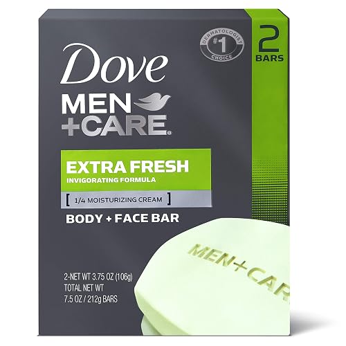 Dove Men+Care Body and Face Bar to Clean and Hydrate Skin Extra Fresh Body and Facial Cleanser More Moisturizing Than Bar Soap 3.75 oz 2 Bars Beauty & Personal Care DOVE MEN + CARE