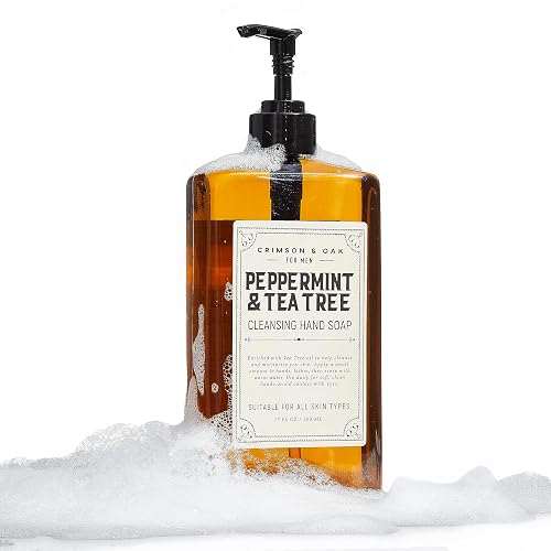 Body Prescriptions Crimson & Oak Men's Deep Cleansing Hand Soap with Pump Dispenser, 17 Fl Oz (Pack of 1), Peppermint and Tea Tree Beauty & Personal Care Body Prescriptions