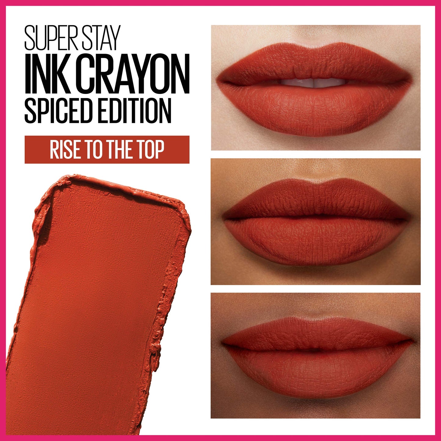 Maybelline Super Stay Ink Crayon Lipstick Makeup, Precision Tip Matte Lip Crayon with Built-in Sharpener, Longwear Up To 8Hrs, Rise To The Top, Burnt Beauty & Personal Care MAYBELLINE