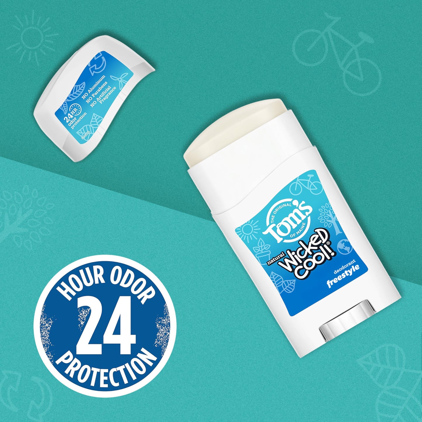 Tom's of Maine Freestyle Wicked Cool! Natural Deodorant for Tweens, Aluminum Free Deodorant Stick, 1.6 oz (3 Pack) Beauty and Personal Care Tom's of Maine