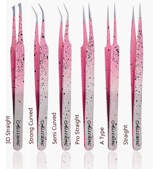 Alluring Ombre Silver Pink with Black Speckles Tweezers - A Type Beauty and Personal Care Alluring