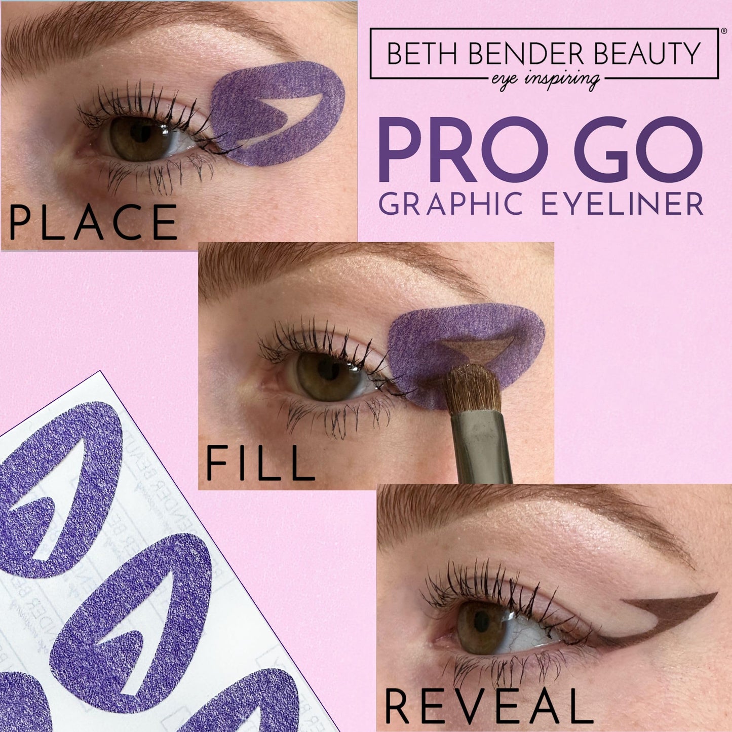 Beth Bender Beauty Pro Go Graphic Eyeliner Stencil - Stylish Eyeliner Stencils - Achieve the Perfect Winged Liner Beauty & Personal Care Beth Bender Beauty