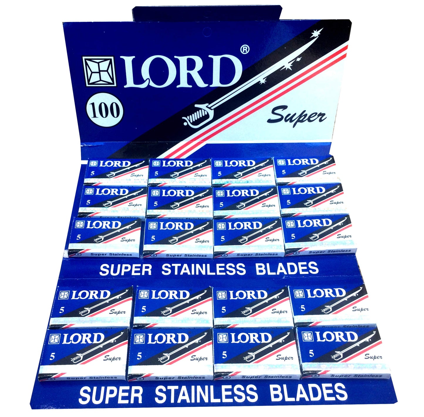 100 Lord Super Stainless Double Edge Safety Razor Blades Beauty and Personal Care LORD