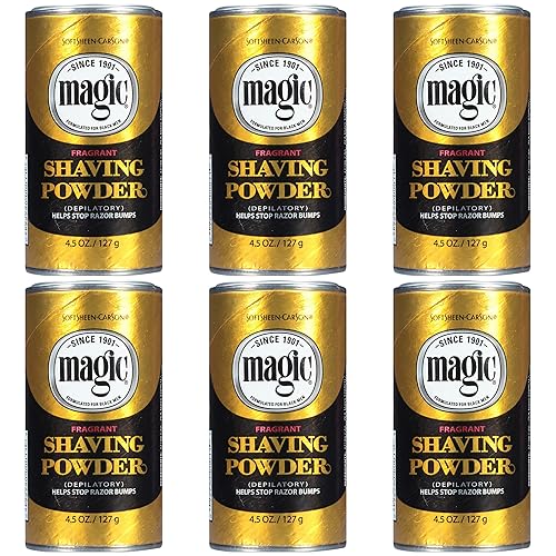 SoftSheen-Carson Magic Razorless Shaving for Men, Hair Removal Shave Powder, Helps Stop Razor Bumps Ingrown Hair, Fragrant, 6 Pack Magic Shave Gold 27 Beauty & Personal Care SoftSheen