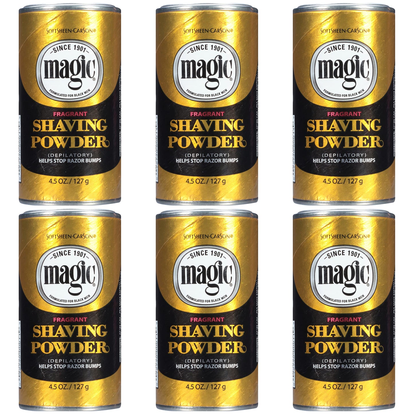 SoftSheen-Carson Magic Razorless Shaving for Men, Hair Removal Shave Powder, Helps Stop Razor Bumps Ingrown Hair, Fragrant, 6 Pack Magic Shave Gold 27 Beauty & Personal Care SoftSheen