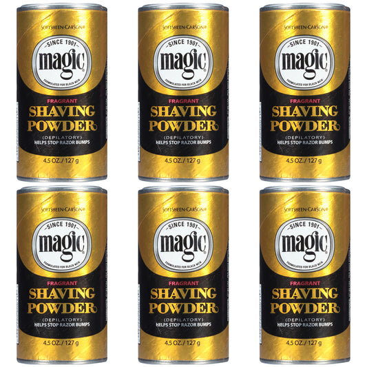 SoftSheen-Carson Magic Razorless Shaving for Men, Hair Removal Shave Powder, Helps Stop Razor Bumps Ingrown Hair, Fragrant, 6 Pack Magic Shave Gold 27 Beauty & Personal Care SoftSheen
