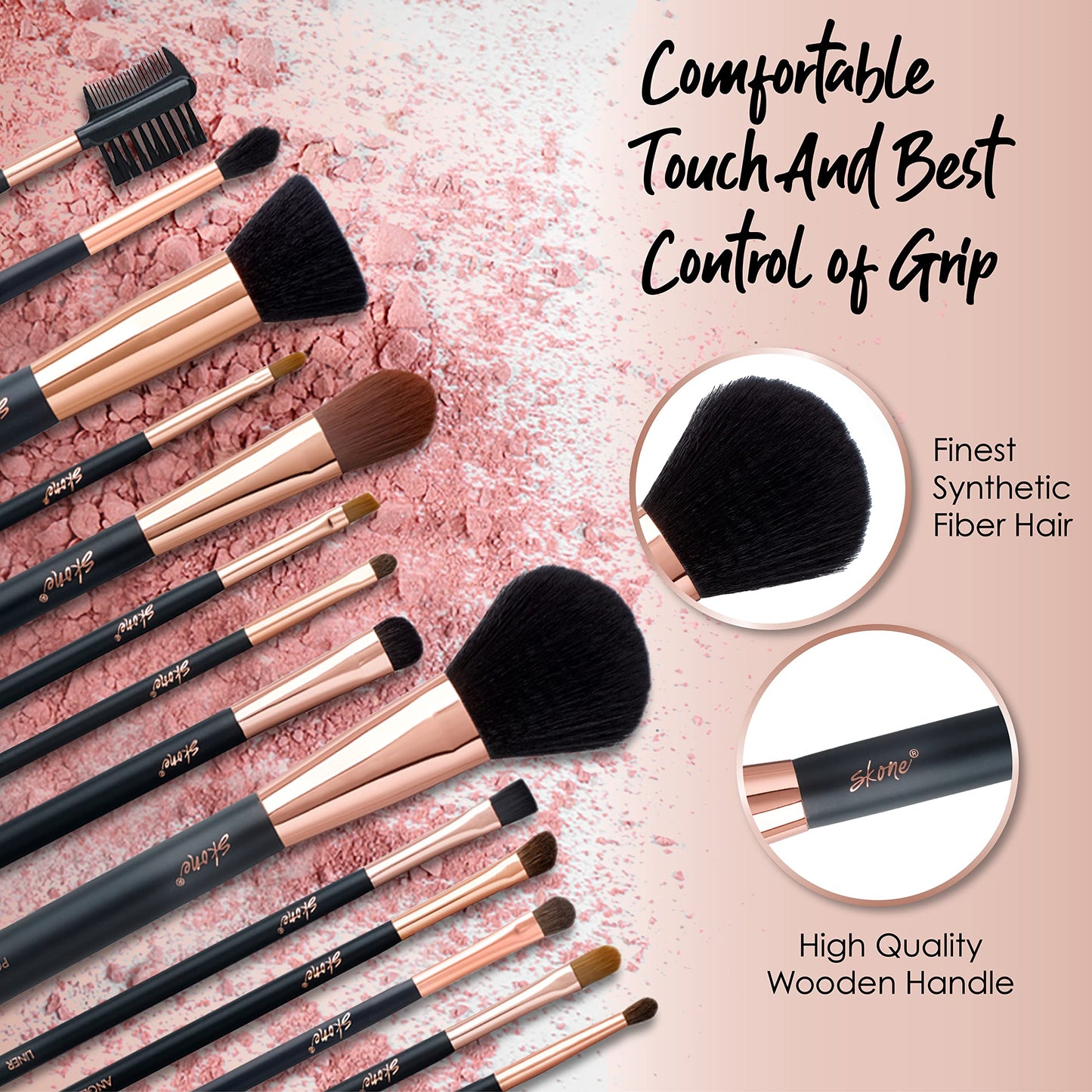 Skone Cosmetics | Professional Grade Makeup Brush | Eye Shadow | Eyebrows | Primer | Smudger | Nylon Brush (Smokey Brush) Beauty & Personal Care Skone