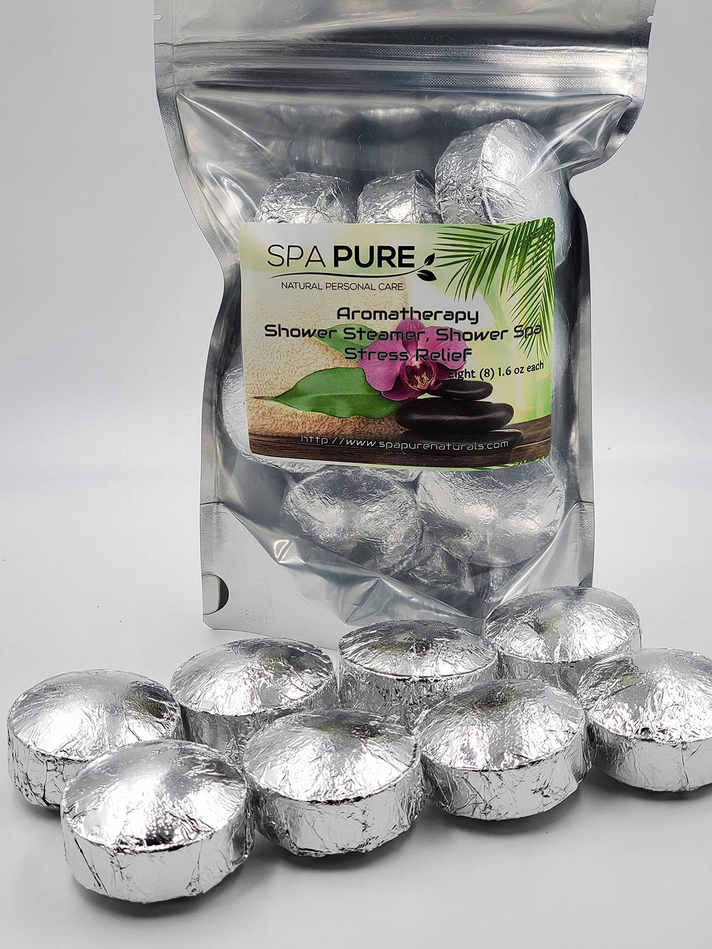 Spa Pure Stress Relief Aromatherapy: Shower Bombs/Tablets 100% Natural/Organic Essential Oils - Transform Your Shower - Transform Your Mood (8 Count) Beauty and Personal Care Spa Pure
