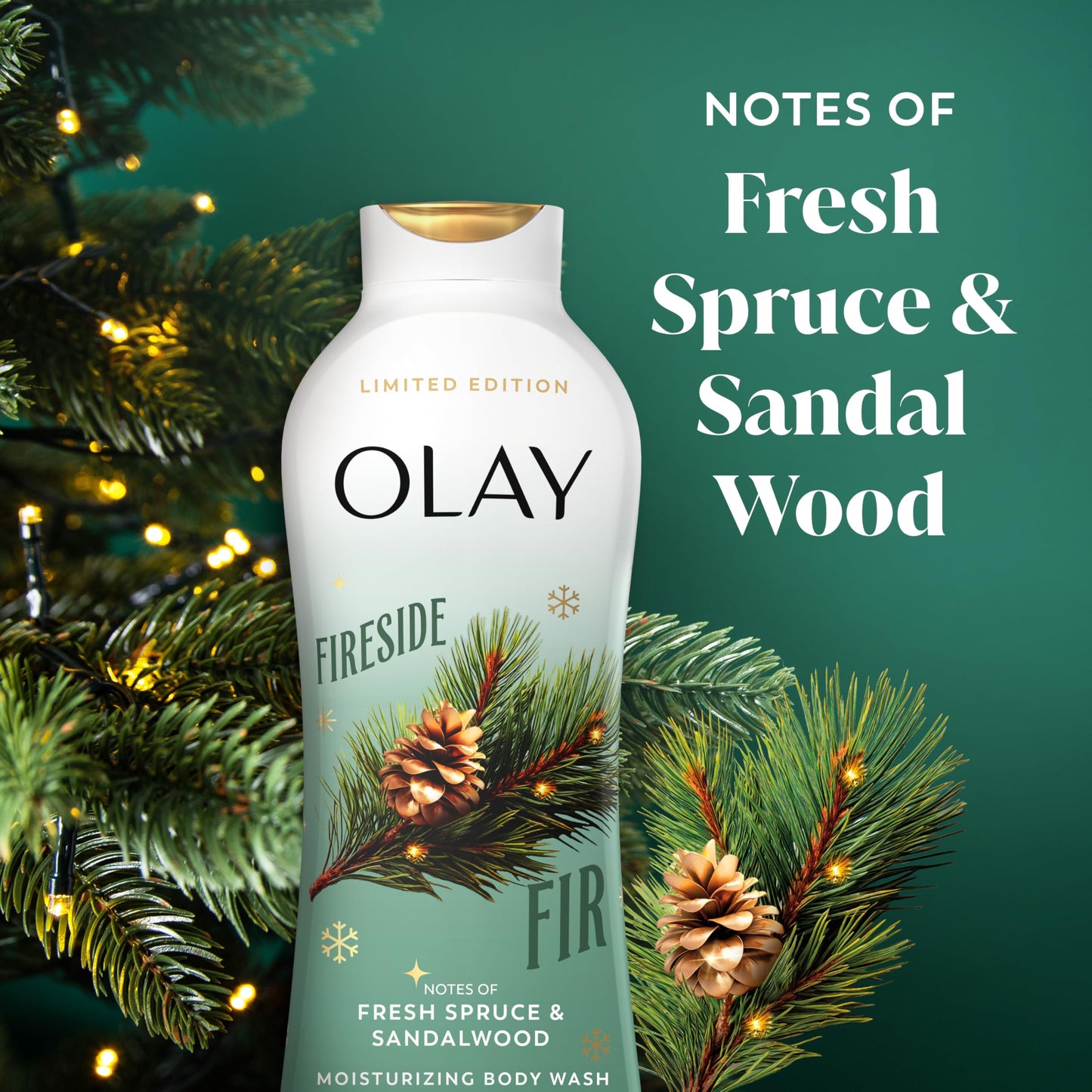 Olay Body Wash for Women, Hydrating & Moisturizing, Holiday Edition, With Plant Based Cleansers, B3 Complex, For All Skin Types, Fireside Fir Beauty & Personal Care Olay