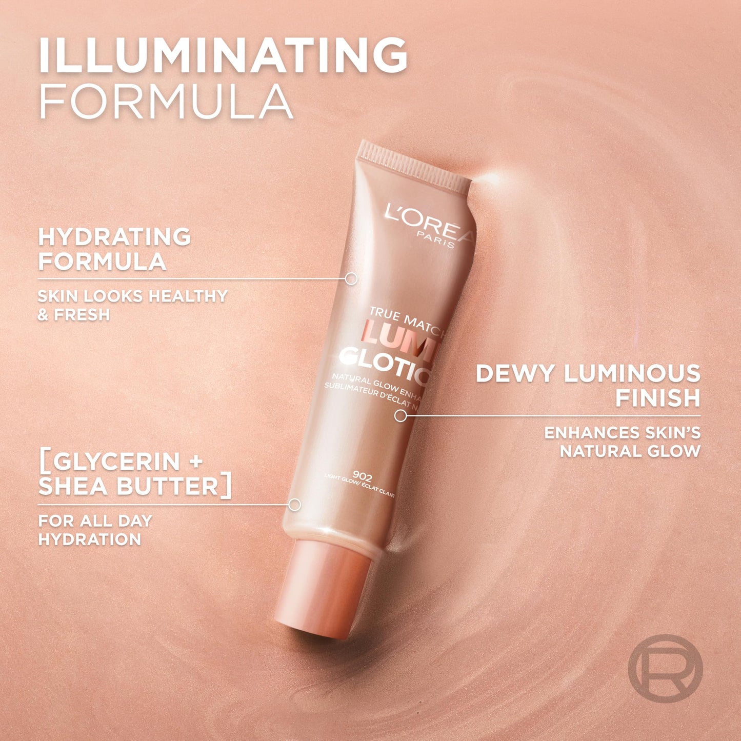 L'Oreal Paris Makeup True Match Lumi Glotion, Natural Glow Enhancer, Illuminator Highlighter, Bronzing Drops For a Sun-Kissed Glow, 904 Deep Beauty & Personal Care L'Oreal Paris