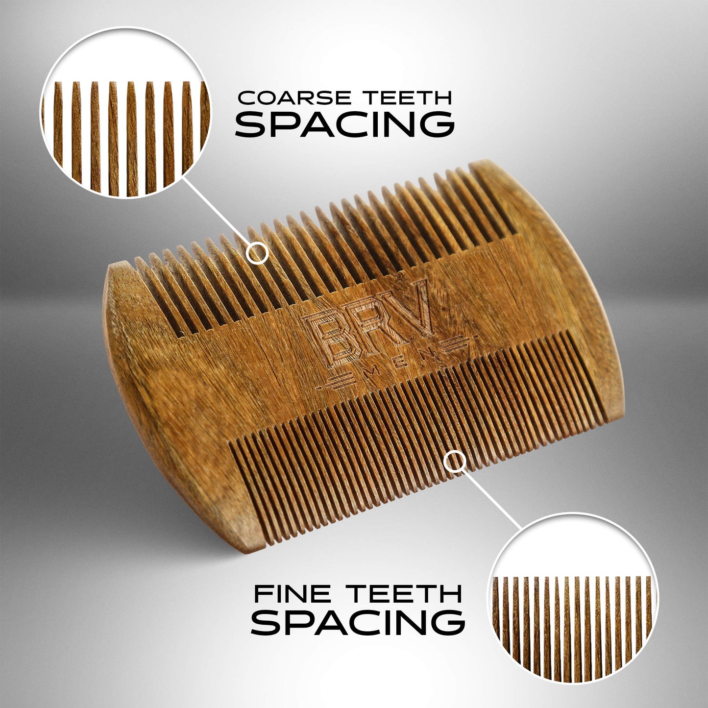 BRV MEN Beard & Mustache Comb, 100% Natural Green Sandalwood, Pocket Beard Comb with Carry Case, Wooden Beard Comb for Men For All Types and Styles Beauty & Personal Care BRV MEN