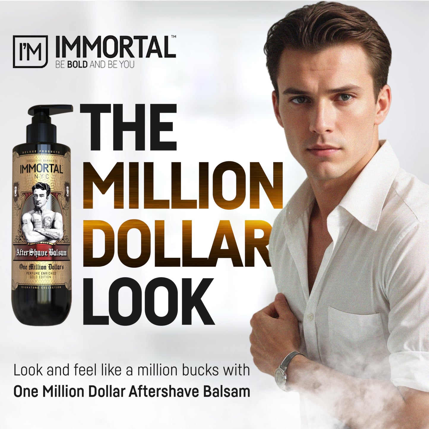Immortal NYC 'The One In A Million Dollars' Aftershave Balsam - Luxurious Men's Grooming Indulgence Beauty and Personal Care Immortal NYC
