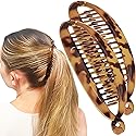 Camila Paris CP1578 2 Pack French Large Banana Clip Hair Comb Classic Girls Updo Flexible Ponytail Holder Interlocking Styling Clips for Women Made Beauty & Personal Care Camila
