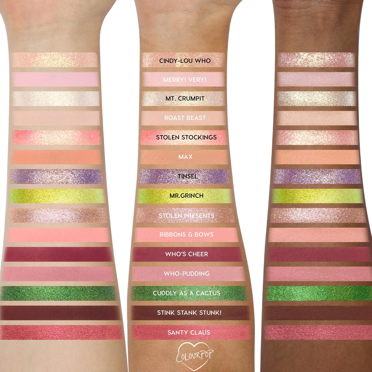 ColourPop x The Grinch How The Grinch Stole Christmas Eyeshadow Palette - Limited Edition 15 Pan Eye Makeup Palette with 5 Buildable & Blendable… Beauty & Personal Care ColourPop