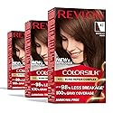 Revlon ColorSilk with Bond Repair Complex, Brown Permanent Hair Color, 100% Gray Coverage, Ammonia Free Hair Dye, Vegan Keratin, 47 Medium Rich Brown Beauty & Personal Care REVLON