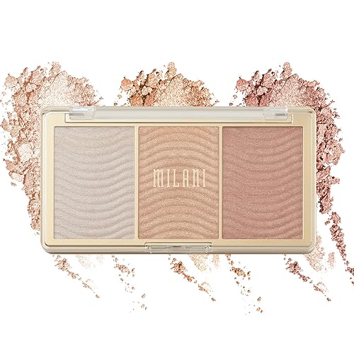 Milani Stellar Lights Highlighter Palette - Rose Glow (0.42 Ounce) 3 Vegan, Cruelty-Free Face Powders that Contour & Highlight for a Glowing Look Beauty & Personal Care Milani