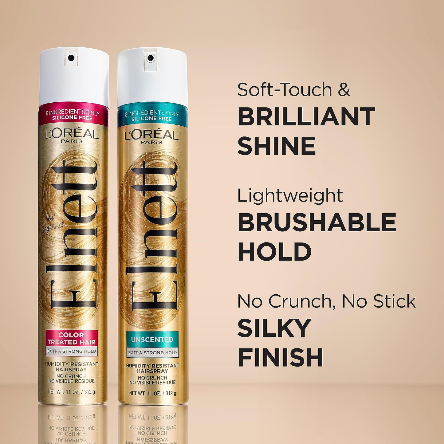 L'Oreal Paris Hair Care Elnett Satin Extra Strong Hold Hairspray, Unscented, 11 Ounce (Pack of 2) Beauty & Personal Care L'Oreal Paris