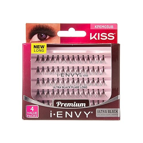 iENVY Knotted Individual Lash Ultra Black (Long) 2X Volume 4 Trays Multi Pack 280 Lashes Voluminous Glamorous Look Beauty & Personal Care i•ENVY