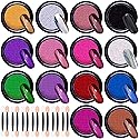 Duufin 14 Jars Chrome Nail Powder Metallic Nail Art Powder Mirror Effect Manicure Chrome Powder 14 Colors Nail Powders with 14 Pcs Eyeshadow Sticks Beauty & Personal Care Duufin