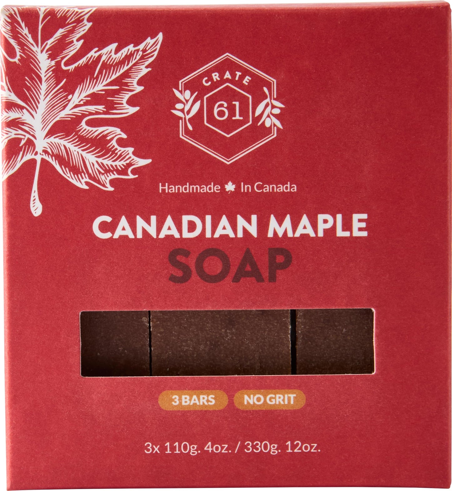 Crate 61, Handmade in Canada, Plant Based Cold Process Natural Bar Soap Cold Pressed For Face And Body, With Premium Oils (Canadian Maple) Beauty & Personal Care Crate 61 Organics