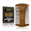 BRV MEN Beard & Mustache Comb, 100% Natural Green Sandalwood, Pocket Beard Comb with Carry Case, Wooden Beard Comb for Men For All Types and Styles Beauty & Personal Care BRV MEN