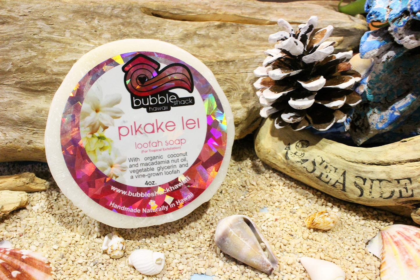 Bubble Shack Hawaii Loofah Lather Pikake Lei Beauty and Personal Care Bungalow Glow Hawaii